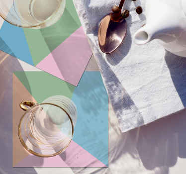 Pastel triángulos geométricos más posavasos - TenVinilo