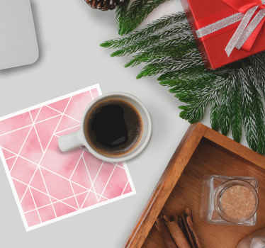 粉红色三角形墙壁艺术图案更多杯垫 - TenStickers