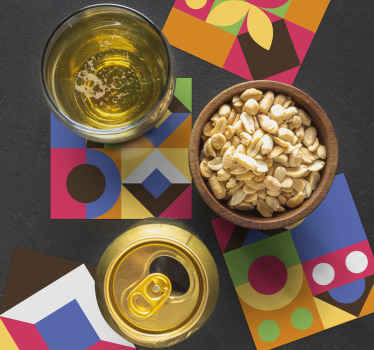 Colourful abstract style modern coaster - TenStickers