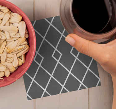 Gray and white diamond pattern more coasters - TenStickers