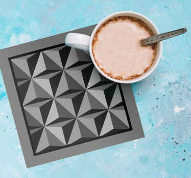 기하학적 삼각형 회색 패턴 더 많은 컵 받침 - TenStickers