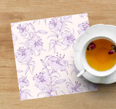 Podtácka s elegantným vzorom ľalie - Tenstickers