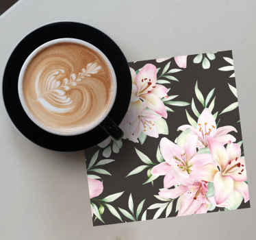 Akvarel ljiljani cvjetni uzorak moderni podmetač - TenStickers