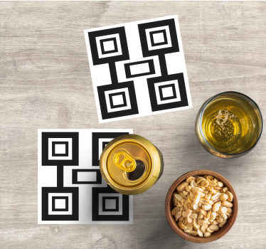 Untersetzer mit schwarzem quadrat-muster - TenStickers