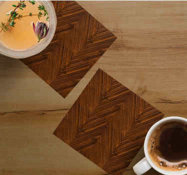 Cosmopolitan-style  wood zigzag effect coaster - TenStickers