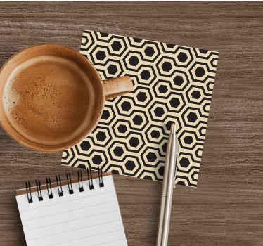 コスモポリタンスタイルの六角形デザインコースター - TENSTICKERS