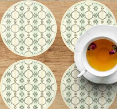 Vintage french stripped floral vintage coaster - TenStickers