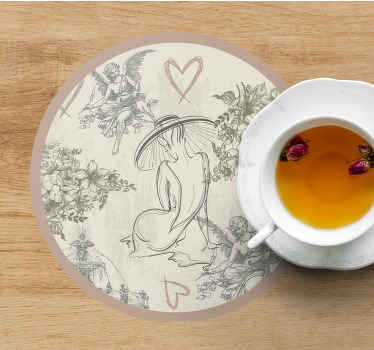 Vintage γαλλικό ρομαντικό μοτίβο vintage σουβέρ - TenStickers