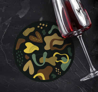 σουβέρ αφηρημένης τέχνης κίτρινου και καφέ σχεδίου - TenStickers