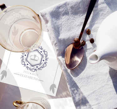 Platinum Jubilee personalized coasters - TenStickers