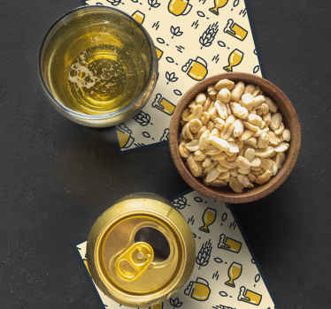 Untersetzer Bier mit Reben - TenStickers
