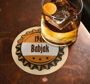 Podtácky veko fľaše s menom - Tenstickers