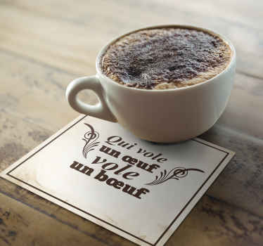 Dessous de verre vintage Qui vole un œuf - TenStickers