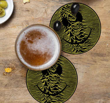 Pulsar smiley face vintage coaster - TenStickers