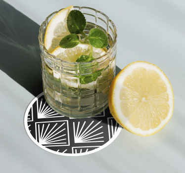 Dessous de verre Art déco motif noir et blanc - TenStickers