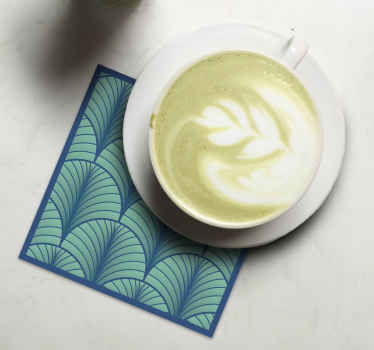 Dessous de verre Art Déco motif vert et bleu - TenStickers