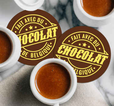 Dessous de verre Fait avec du chocolat belge - TenStickers
