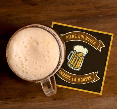 Dessous de verre bière qui roule - TenStickers