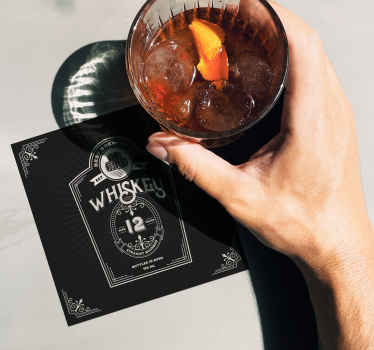 Bourbon Label more coasters - TenStickers
