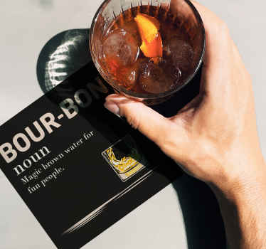 Bourbon Noun drink coasters - TenStickers