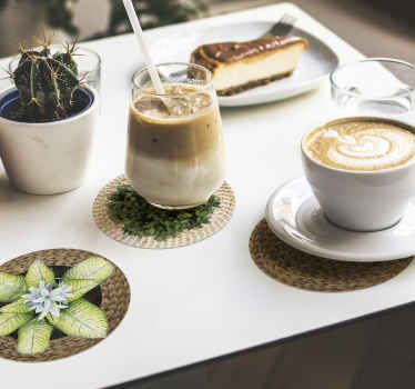 Planten rieten onderzetters - TenStickers