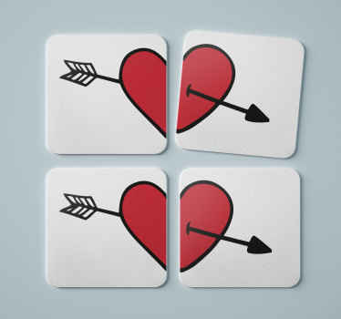 Half heart valentines day wedding coaster - TenStickers