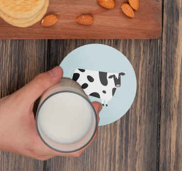 Cartoon cow vinyl coasters - TenStickers