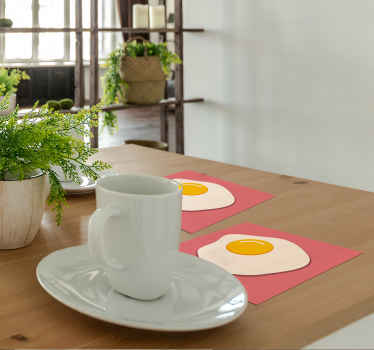 Spiegelei Onderzetter rechthoekig - TenStickers