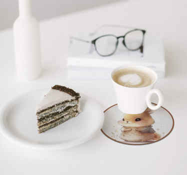 Waterverf konijn Vintage onderzetter - TenStickers