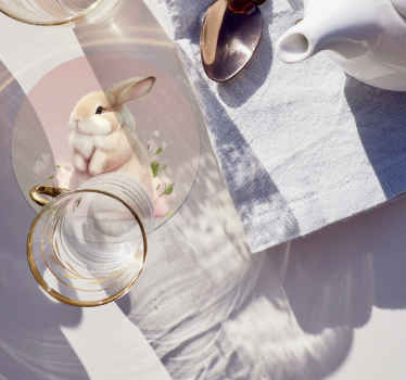 Schattige konijn Vintage onderzetter - TenStickers