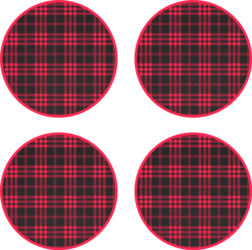 Bases para copos em vinil de natal Padrão tartan de natal TenStickers. Bases para copos em vinil de natal Padrão tartan de natal. Natal tartan padrão bebida base para copos. O produtotem riscas de vermelho e preto que descrevem um padrão do tartan. Feito de material de alta qualidade.