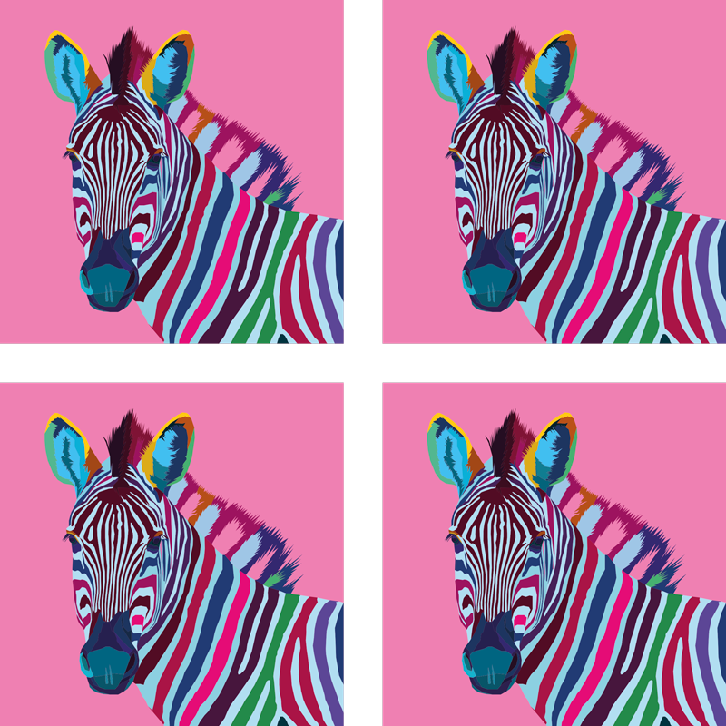 Zebra Pop coaster -