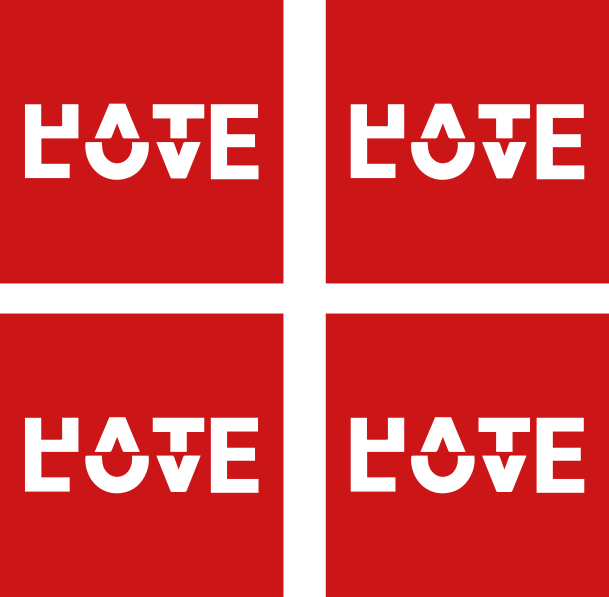 Hate love sayings coasters - TenStickers