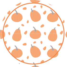 オレンジ色のカボチャパターンのモダンなコースター Tenstickers