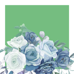 Elegant blomsterarrangement bryllup coaster - TenStickers