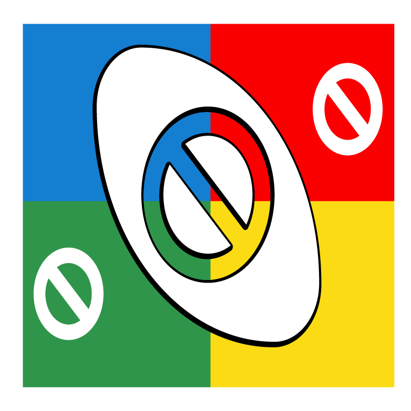 разноцветная карточка stop uno с четырьмя крутыми подставками - TenStickers