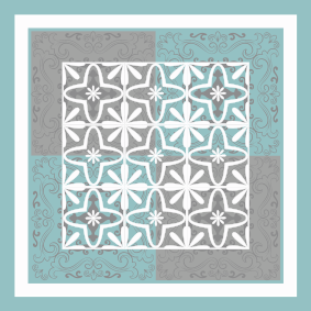 Classic blue tile print coaster - TenStickers