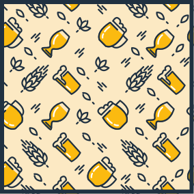 Untersetzer Bier mit Reben - TenStickers