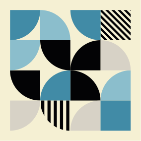 Untersetzer modern Blaues Bauhaus Muster - TenStickers
