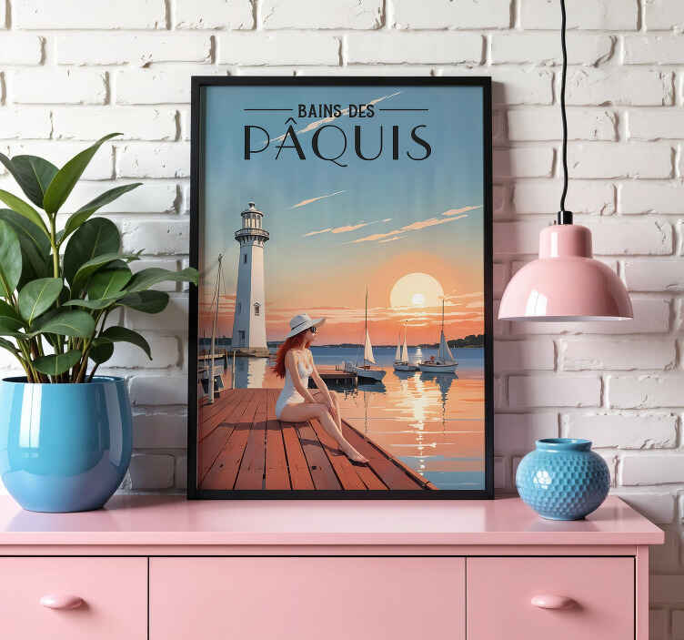 Poster bains des pâquis - TenStickers