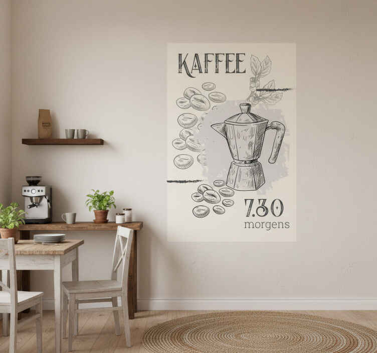 Kitchen poster coffee pattern - TenStickers