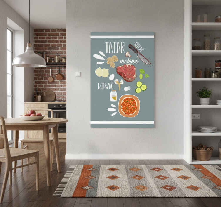 Plakat do kuchni tatar na talerzu - TenStickers