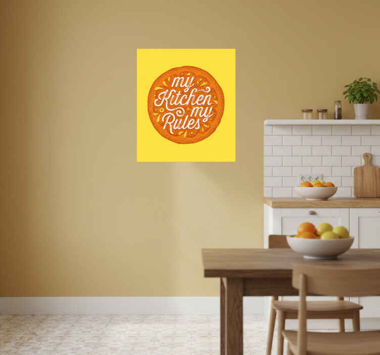 Kitchen poster orange hand-drawn design - TenStickers