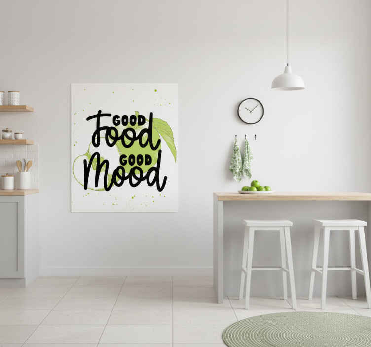 Kitchen poster featuring a funny quote with green fruits - TenStickers