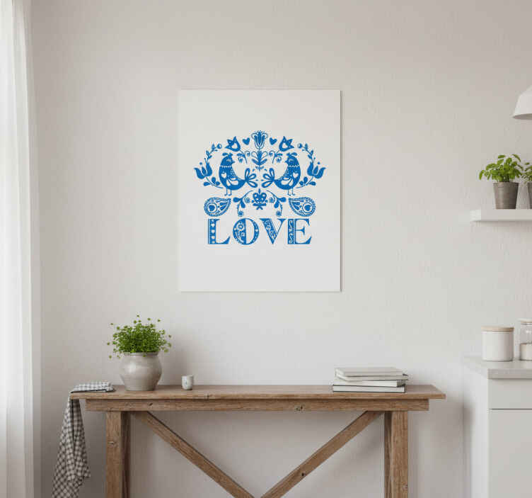 Kitchen poster love sign from polish flowers - TenStickers