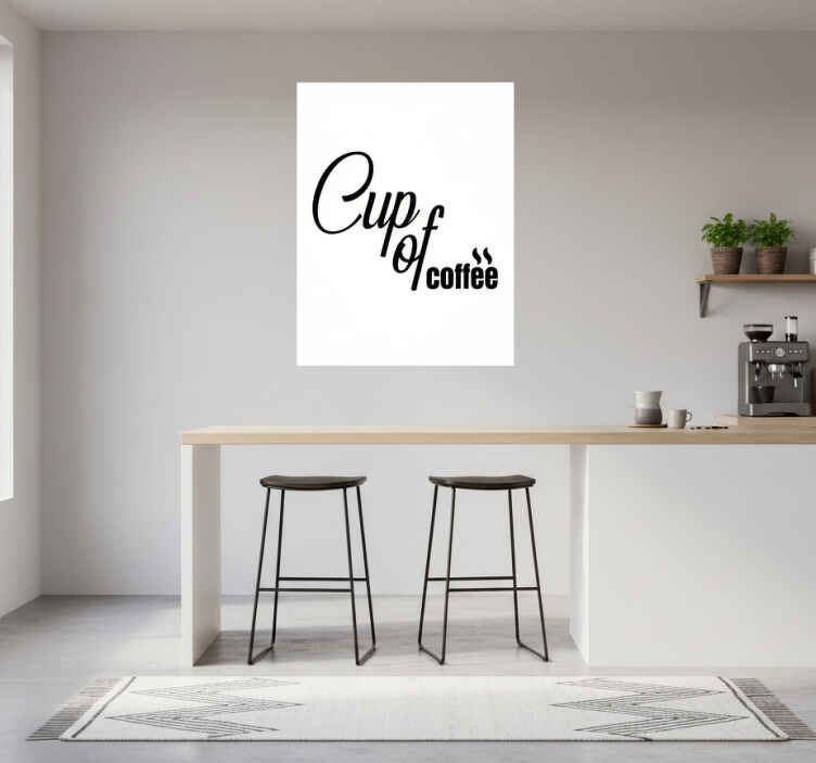 Kitchen poster cup of coffee minimalist art 3 - TenStickers