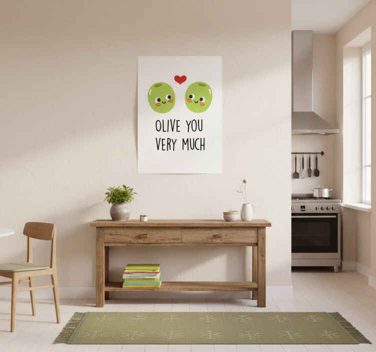 Kitchen poster with a funny quote about olives - TenStickers