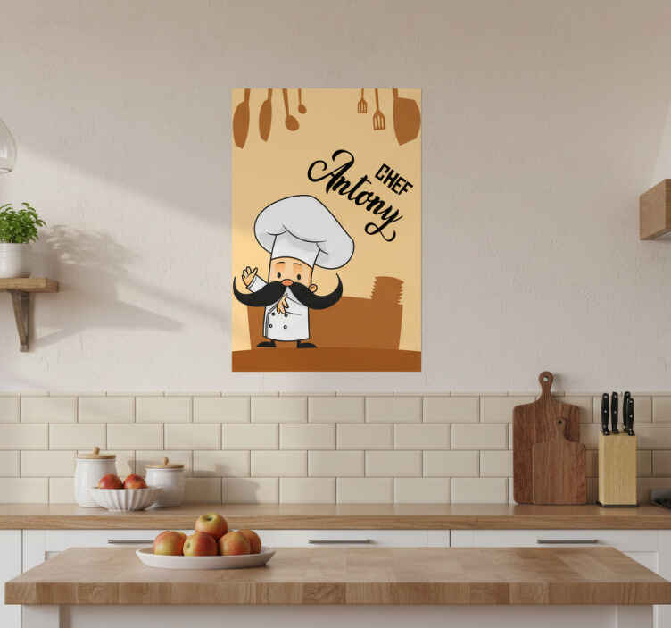Kitchen poster personalized chef - TenStickers