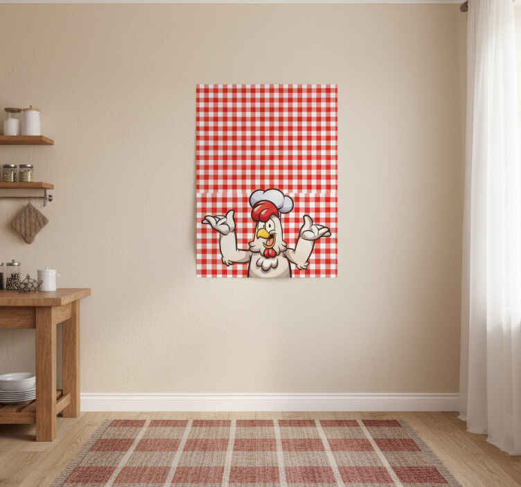 Kitchen poster cartoon chicken chef - TenStickers