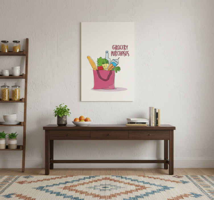 Kitchen poster grocery illustration - TenStickers